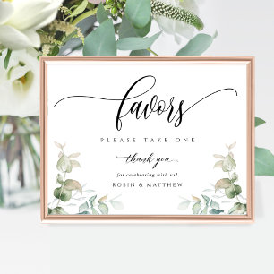 Elegant Greenery Modernes Script-Gastgeschenk Hoch Poster