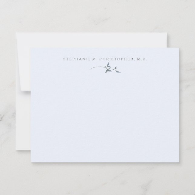 Elegant Greenery Personalisiert Stationery Mitteilungskarte (Vorderseite)