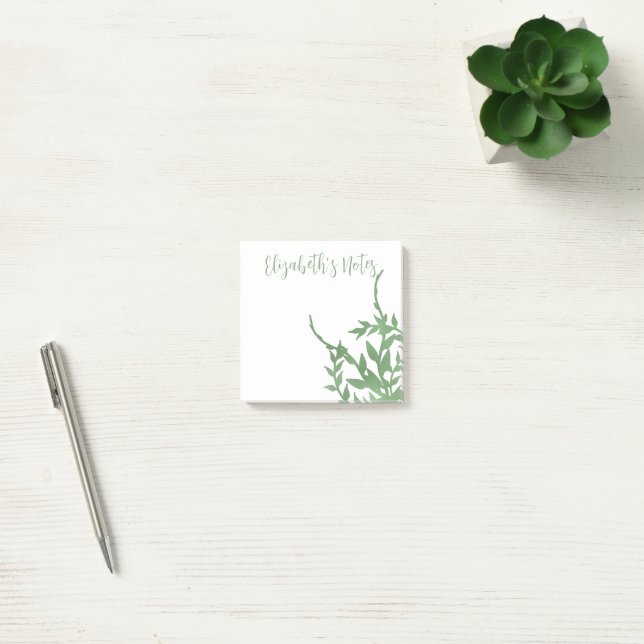 Elegant Greenery Post-it Klebezettel (Büro)