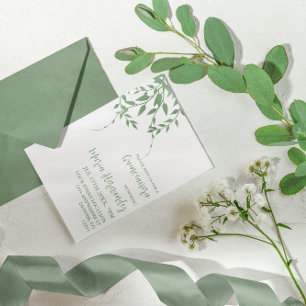 Elegant Greenery Quinceañera Einladung