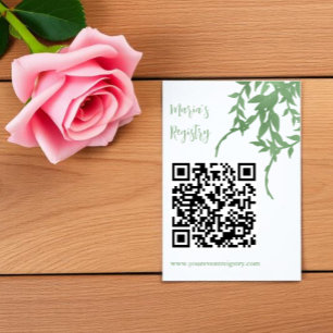 Elegant Greenery Quinceañera Registry Begleitkarte
