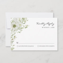 Elegant Greenery RSVP Card
