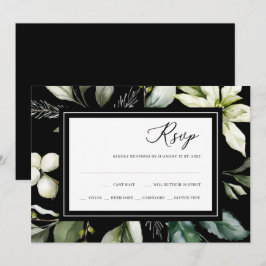 Elegant Greenery | RSVP-Karte für Aquarellfarbe Einladung