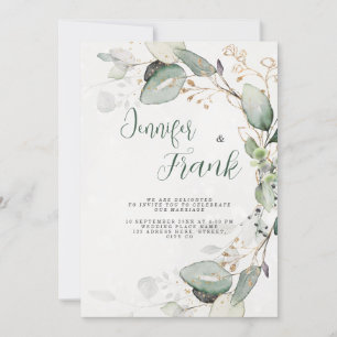 Elegant Greenery Rustic Eukalyptus Floral Wedding Einladung