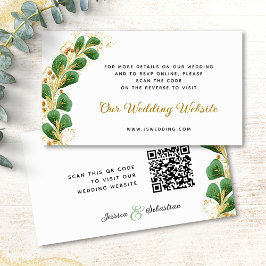 Elegant Greenery UAWG Wedding Website QR Code Begleitkarte
