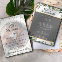 Elegant Greenery Vellum Overlay Einladung zur Hoch