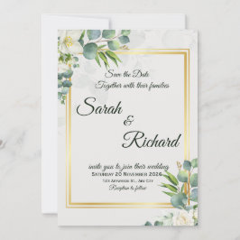 Elegant Greenery Wedding Invitation Minimalist Einladung