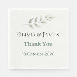 Elegant Greenery Wedding Napkins Serviette