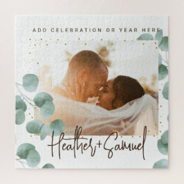 Elegant Greenery Wedding Photo and Text