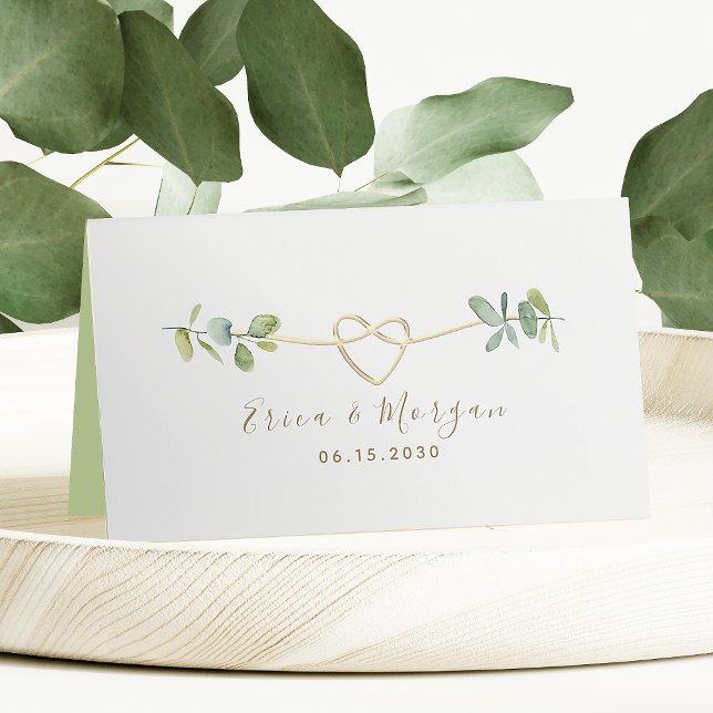 Elegant Greenery Wedding Platzkarte (Von Creator hochgeladen)