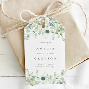 Elegant Greenery Wedding Vielen Dank Geschenkanhänger