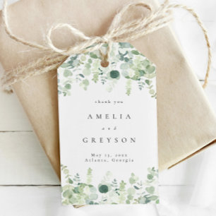 Elegant Greenery Wedding Vielen Dank Geschenkanhänger