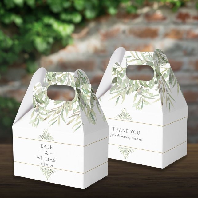 Elegant Greenery Wedding Vielen Dank Geschenkschachtel (Elegant Greenery Wedding Thank You Favor Boxes)