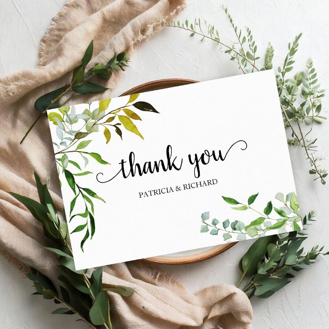 Elegant Greenery Wedding Vielen Dank RSVP Karte (Von Creator hochgeladen)