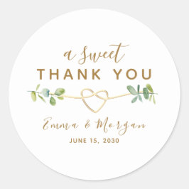 Elegant Greenery Wedding Vielen Dank Sticker