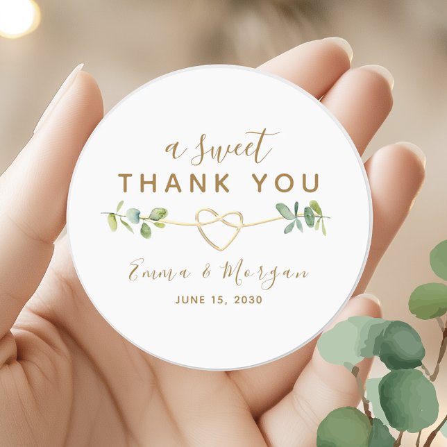 Elegant Greenery Wedding Vielen Dank Sticker (Von Creator hochgeladen)