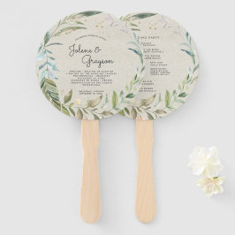 Elegant Greenery Wreath | Hochzeitsprogramm Hand F Fächer
