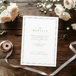 Elegant grenzt an goldene minimalistische Hochzeit Begleitkarte