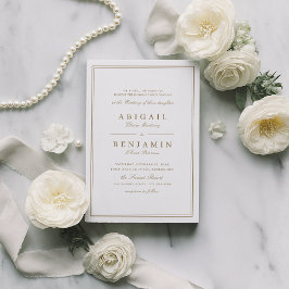 Elegant grenzt an goldfarbene, minimalistische Hoc Einladung