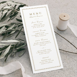 Elegant grenzt an goldfarbene, minimalistische Hoc Menükarte