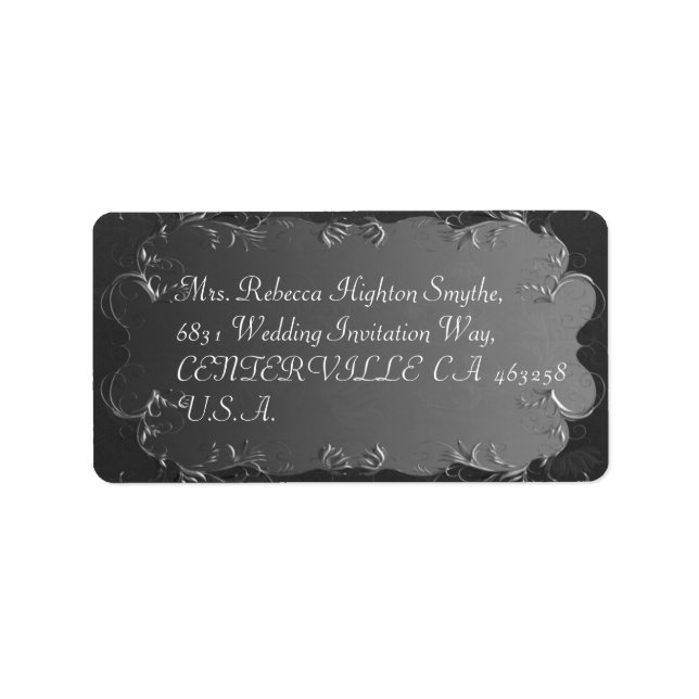 Elégant Grey et Étiquettes de adresse Mariages d'a (Devant)