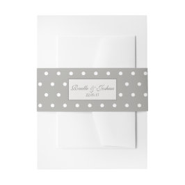 Elegant Grey White Polka Dots Wedding Einladungsbanderole