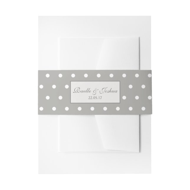 Elegant Grey White Polka Dots Wedding Einladungsbanderole (Vorderseite Beispiel)