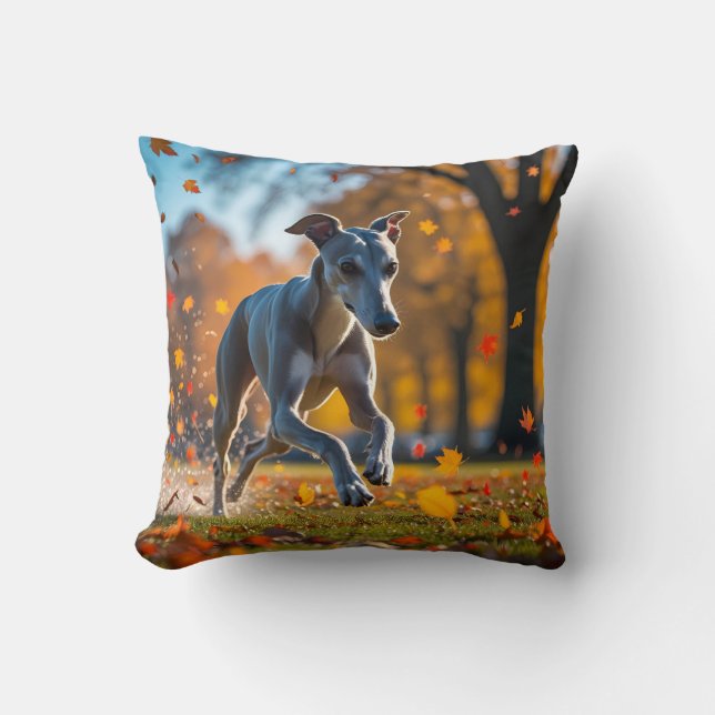 Elegant Greyhound Throw Kissen (Vorderseite)