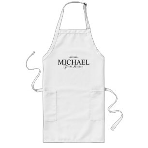 Elegant Grill Master Individuelle Name Black Typog Lange Schürze