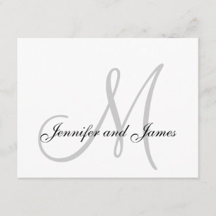 Elégant gris gris monogramme mariage RSVP carte