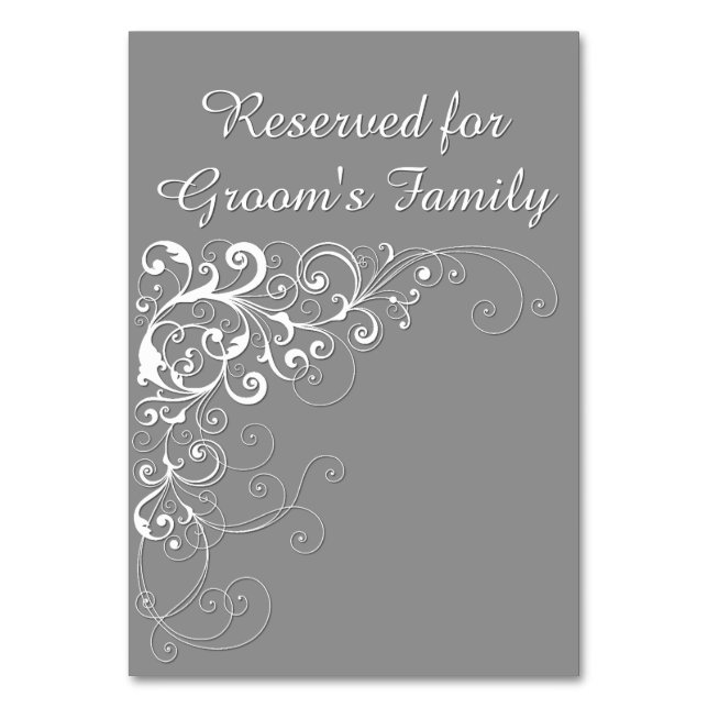 Elégant Gris Réservé Mariage Carte Table (Par défaut)