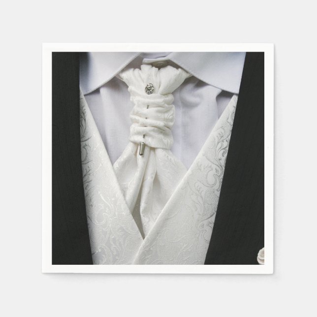 Elegant Groom Tuxedo Paper Napkin Serviette (Vorderseite)