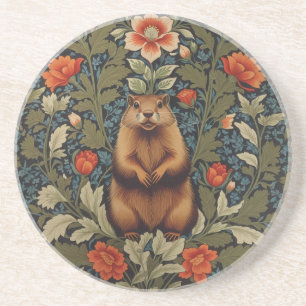 Elegant Groundhog William Morris Inspiriert Getränkeuntersetzer