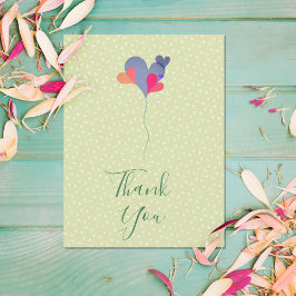 Elegant grün blaues lila Ballonherz minimalistisch Postkarte