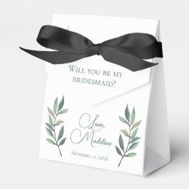 Elegant grün botanisch wirst du meine Bridesmaid s Geschenkschachtel