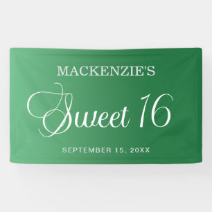 Elegant Grüne Sweet 16 Geburtstag Banner