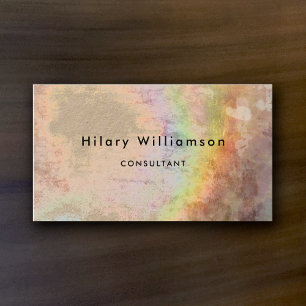Elegant Grunge Kraft Beige Holograph Rainbow Cool Visitenkarte