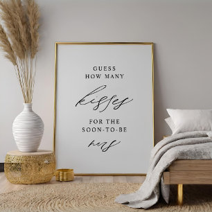 Elegant Guess Wie viele Kisses Brautparty Game Poster