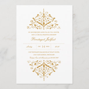 Elegant Guld Företagets Julfest Inbjudningar Einladung