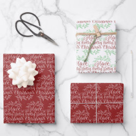 Elegant haben einen Holly Jolly Weihnachtsfeiertag Geschenkpapier Set