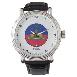 Elegant Haiti Watch & Haitian Flag Armbanduhr