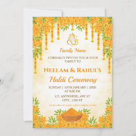 Elegant Haldi Ceremony Invitation