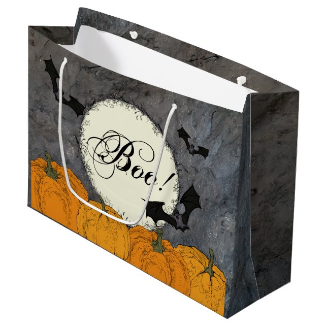 Elegant Halloween Große Geschenktüte (Vorderseite Schrägansicht)