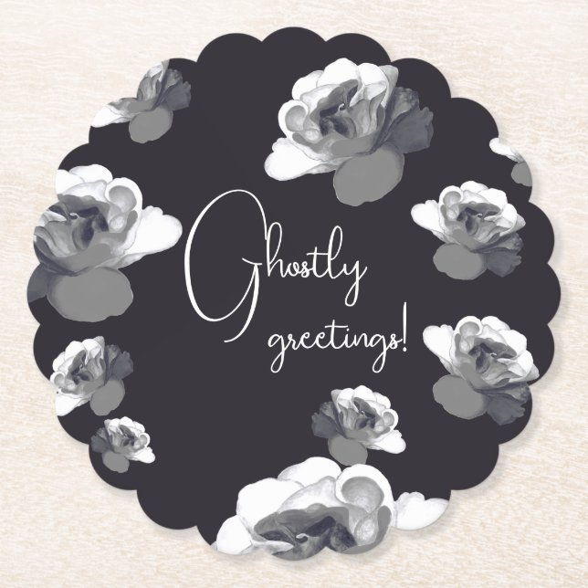 Elegant Halloween Grüße Ghosting Rose Untersetzer (Vorderseite)