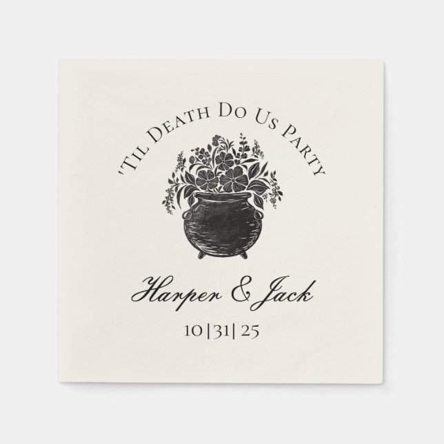 Elegant Halloween Hochzeit Personalisiert Napkins Serviette (Vorderseite)