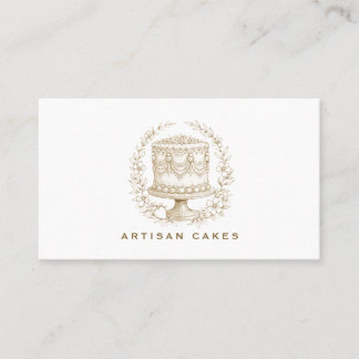 Elegant Hand Drawn Cake Bakery Visitenkarte