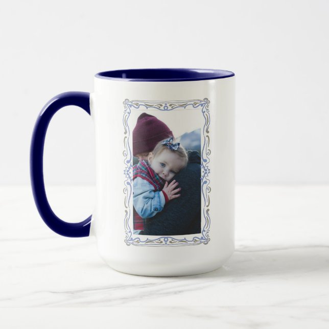 Elegant Hand Drawn Frame Custom Image Tasse (Links)