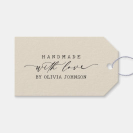 Elegant Handgefertigt mit Liebe Schriftzug Persona Geschenkanhänger