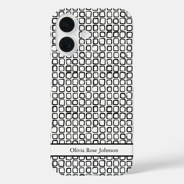 Elegant handGezeichnet Squares Case-Mate iPhone Ca 16 Hülle (Rückseite)