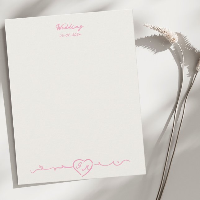 Elegant Handpainted Heart Wedding Note Card Mitteilungskarte (Von Creator hochgeladen)